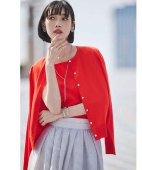 green label relaxing/HIYOKE クルーネック ニット カーディガン マシンウォッシャブル 接触冷感 UVカット 遮熱/カーディガン / ボレロ