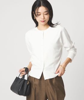 green label relaxing/HIYOKE クルーネック ニット カーディガン マシンウォッシャブル 接触冷感 UVカット 遮熱/カーディガン / ボレロ