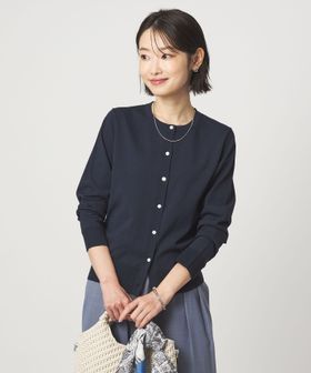 green label relaxing/HIYOKE クルーネック ニット カーディガン マシンウォッシャブル 接触冷感 UVカット 遮熱/カーディガン / ボレロ