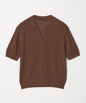 green label relaxing/【WEB限定】＜at ease＞エリツキ スキッパー ニット 接触冷感 UVカット 遮熱/ニット / セーター