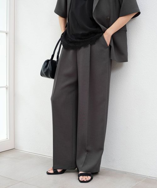 green label relaxing/［size SHORT/TALLあり］エアシカル タック パンツ 接触冷感 通気性/スラックス