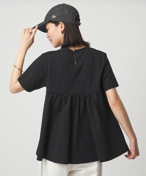 green label relaxing/【WEB限定】＜at ease＞バック フレア カットソー  接触冷感 UVカット 遮熱/Tシャツ / カットソー