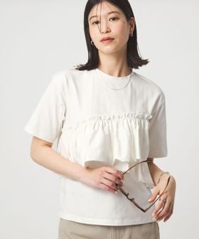 green label relaxing/【WEB限定】＜at ease＞フリル カットソー 接触冷感 UVカット 遮熱/Tシャツ / カットソー
