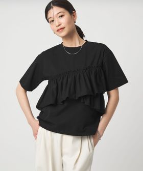 green label relaxing/【WEB限定】＜at ease＞フリル カットソー 接触冷感 UVカット 遮熱/Tシャツ / カットソー