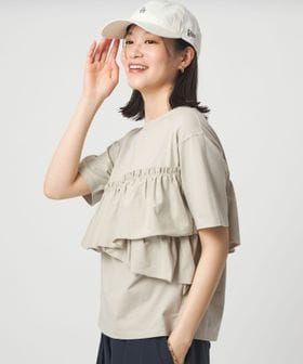 green label relaxing/【WEB限定】＜at ease＞フリル カットソー 接触冷感 UVカット 遮熱/Tシャツ / カットソー
