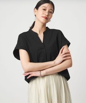 green label relaxing/【WEB限定】＜at ease＞スキッパー カットソー 接触冷感 UVカット 遮熱/Tシャツ / カットソー