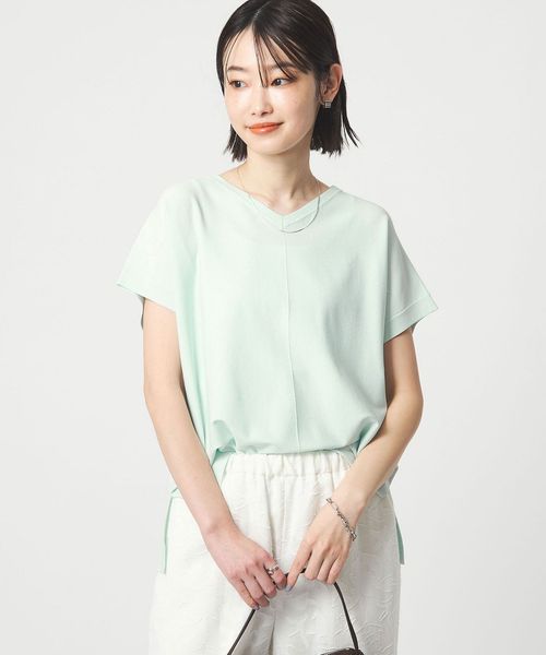 green label relaxing/Vネック プルオーバー ニット ウォッシャブル 接触冷感 UVカット/ニット / セーター