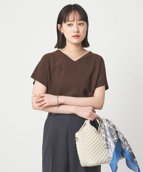 green label relaxing/Vネック プルオーバー ニット ウォッシャブル 接触冷感 UVカット/ニット / セーター