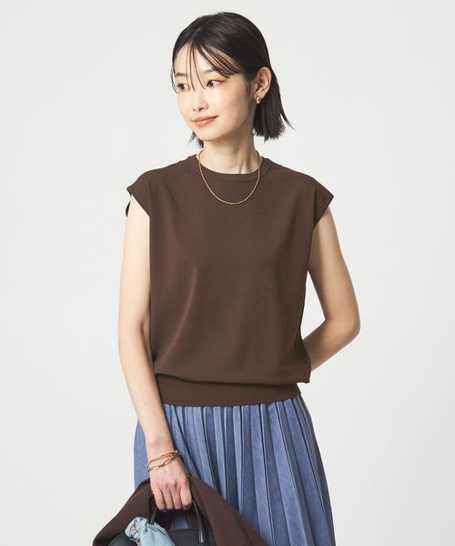 green label relaxing/フレンチスリーブ ニット ウォッシャブル 接触冷感 UVカット/ニット / セーター