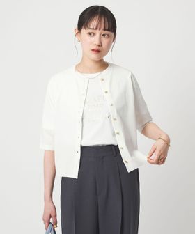 green label relaxing/ハーフスリーブ ニット カーディガン ウォッシャブル 接触冷感 UVカット/カーディガン / ボレロ