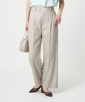 green label relaxing/［size SHORT/TALLあり］ライト リネンライク ストレート パンツ UVカット 通気性/スラックス