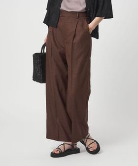 green label relaxing/［size SHORT/TALLあり］ライト リネンライク ストレート パンツ UVカット 通気性/スラックス