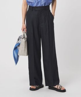 green label relaxing/［size SHORT/TALLあり］ライト リネンライク ストレート パンツ UVカット 通気性/スラックス