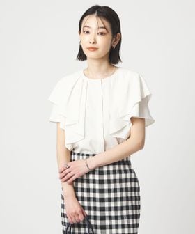 green label relaxing/Breeze Cool  ラッフル ブラウス マシンウォッシャブル 吸水速乾 通気性 UVカット/シャツ / ブラウス