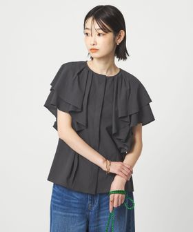 green label relaxing/Breeze Cool  ラッフル ブラウス マシンウォッシャブル 吸水速乾 通気性 UVカット/シャツ / ブラウス