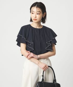 green label relaxing/Breeze Cool  ラッフル ブラウス マシンウォッシャブル 吸水速乾 通気性 UVカット/シャツ / ブラウス