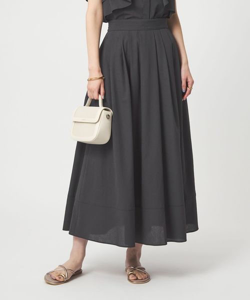 green label relaxing/Breeze Cool タック スカート マシンウォッシャブル 通気性 UVカット/ミモレ / ロング