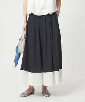 green label relaxing/Breeze Cool タック スカート マシンウォッシャブル 通気性 UVカット/ミモレ / ロング