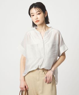 green label relaxing/カールマイヤー ポケット ショートスリーブ ブラウス マシンウォッシャブル 通気性/シャツ / ブラウス