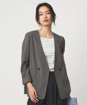 green label relaxing/［size SHORT/TALLあり］トリアセ ノーラペル ジャケット /セットアップ ジャケット