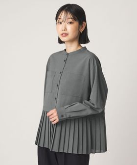 green label relaxing/［size SHORTあり］スソ プリーツ シャツ マシンウォッシャブル 吸水速乾/シャツ / ブラウス