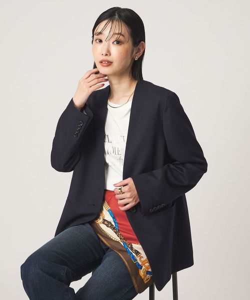 green label relaxing/［size SHORT/TALLあり］Greed グリード ノーラペル ジャケット ウォッシャブル/ノーカラージャケット