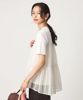 green label relaxing/ドットチュール ティアード プルオーバー カットソー/Tシャツ / カットソー