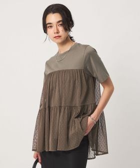 green label relaxing/ドットチュール ティアード プルオーバー カットソー/Tシャツ / カットソー