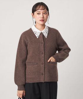 green label relaxing/［size SHORTあり］FOXブレンド セッケツ ノーカラー カーディガン/カーディガン / ボレロ
