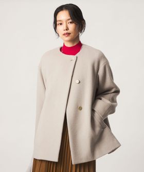 green label relaxing/［size SHORTあり］アンゴラビーバー ミドルコート/ノーカラーコート