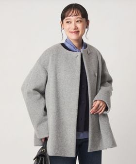 green label relaxing/［size SHORTあり］アンゴラビーバー ミドルコート/ノーカラーコート