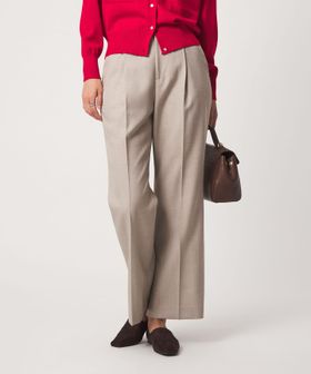 green label relaxing/［size SHORT/TALLあり］セミフレア パンツ マシンウォッシャブル ストレッチ/スラックス