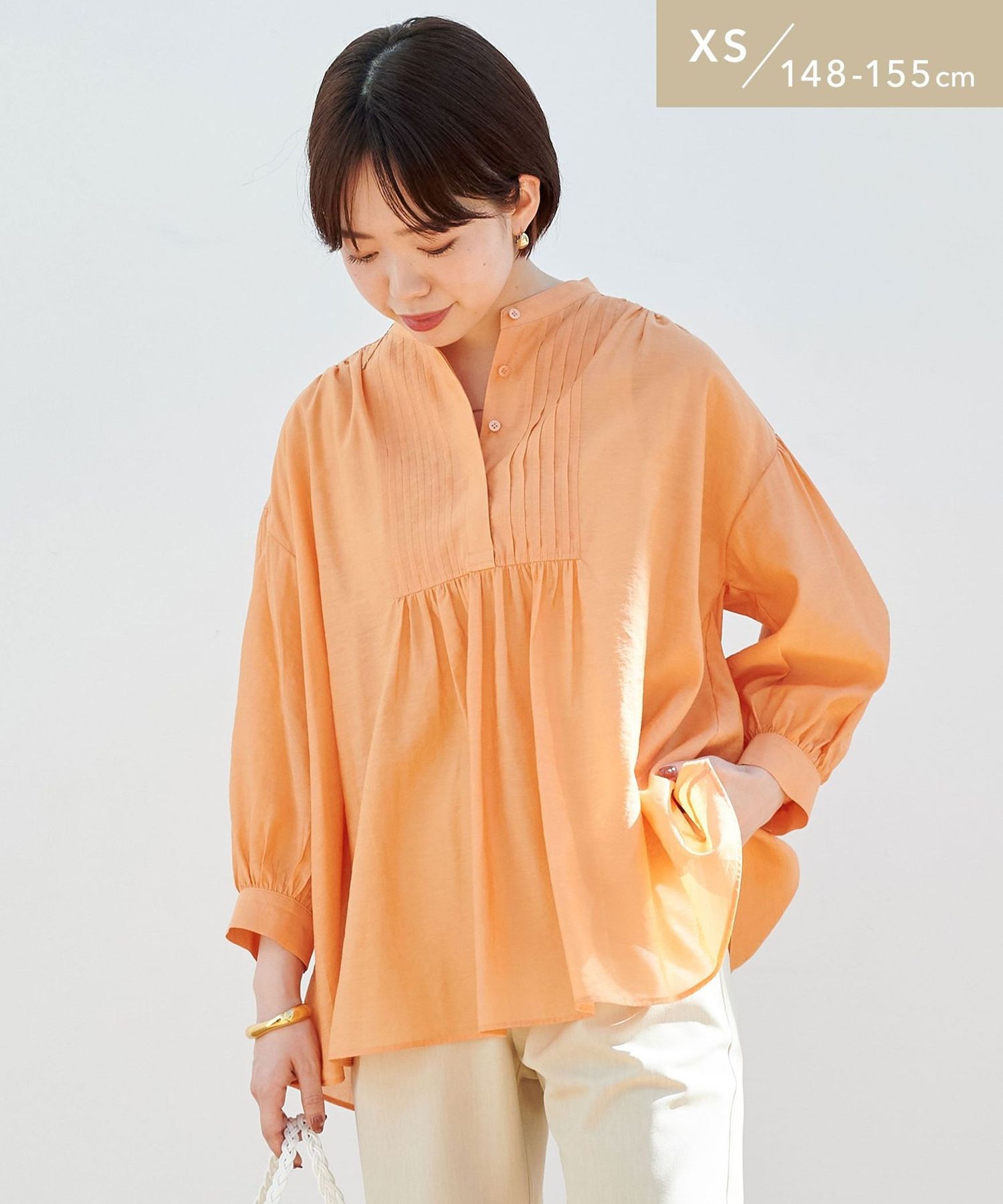 Xs H 148 155 Cm 细褶束腰罩衫