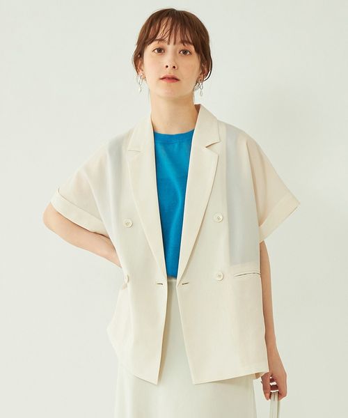 【ユナイテッドアローズ】グリーンレーベル フレンチスリーブ シャツ ジャケット UNITED ARROWS green label relaxing ICE フレンチスリーブ