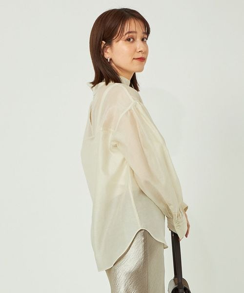 新品　未使用　グリーンレーベル　シアーブルゾン　ブラウス green label relaxing ブラウス シャツ エアリー シアー