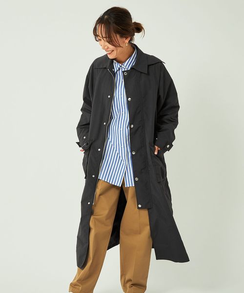 WEB Exclusive] Long Hunter Stainless Steel Collar Coat -Water ...