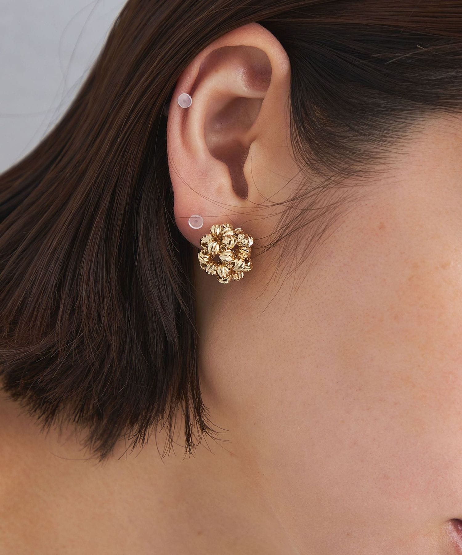 カットビーズ ボール イヤリング 