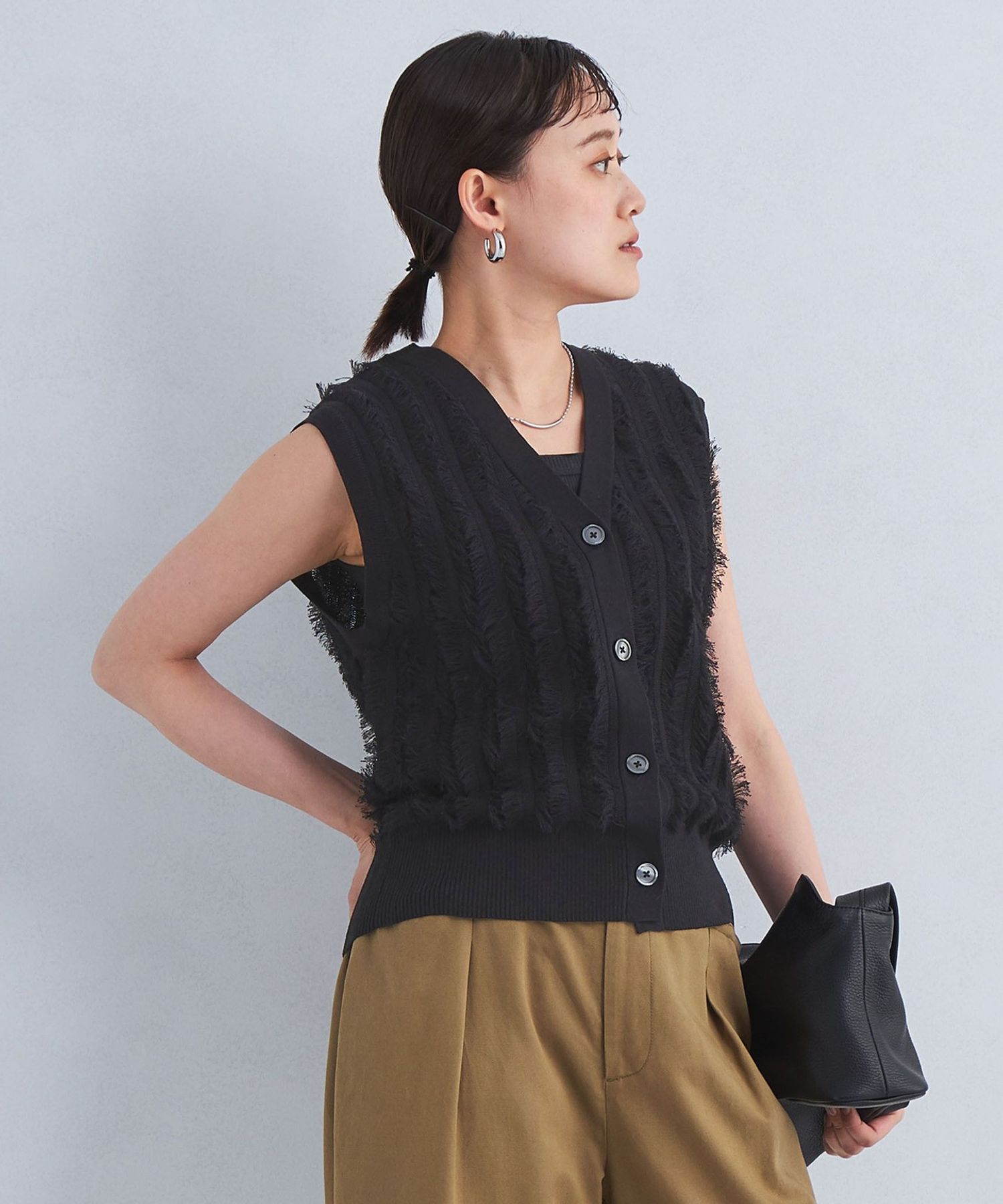 ハイク hyke フリンジニットベスト