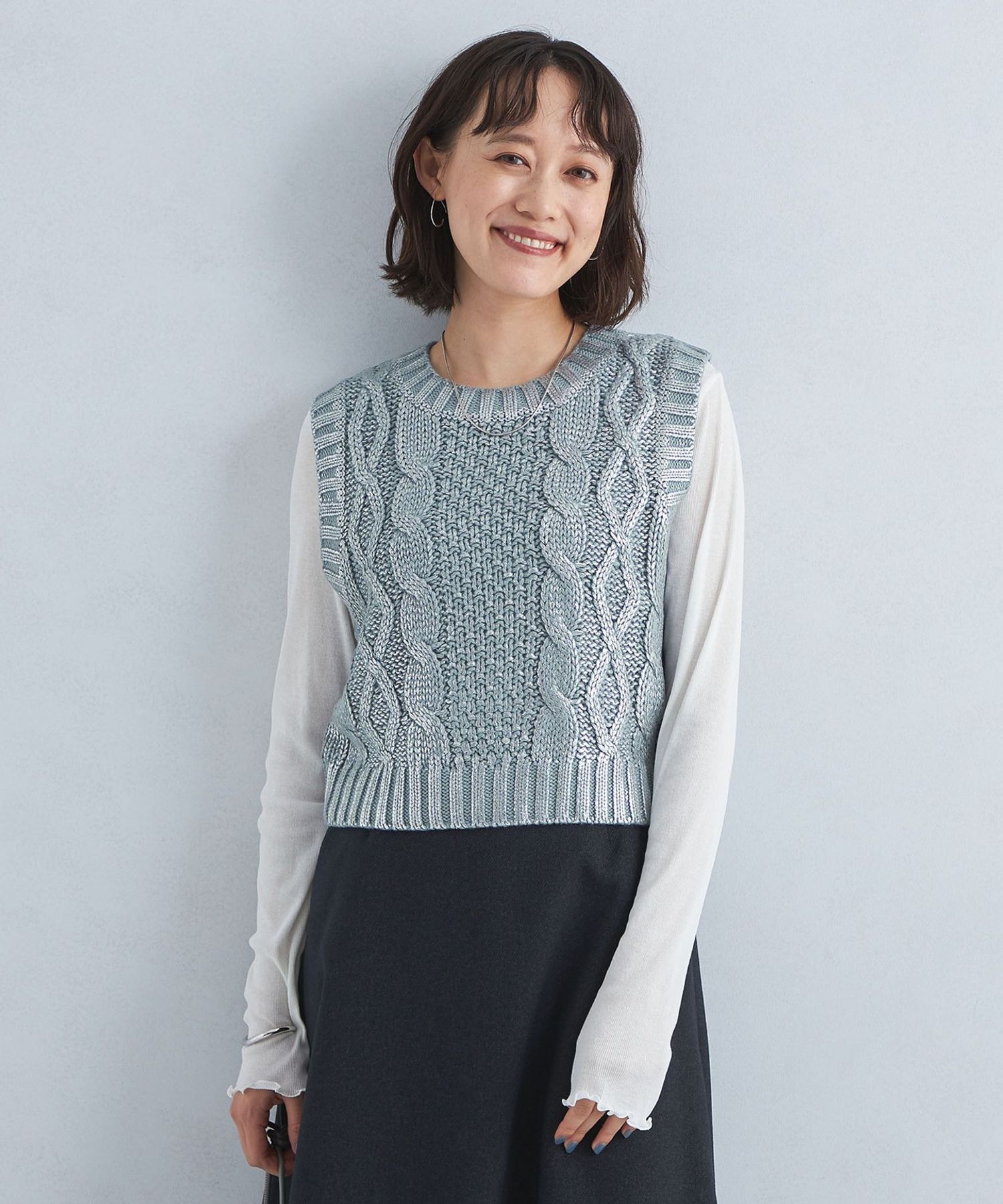ニットベスト　LOGAN knitting mills ―2WAY― BEAUTY&YOUTH UNITED ARROWS｜【別注】<LOGAN knitting mills