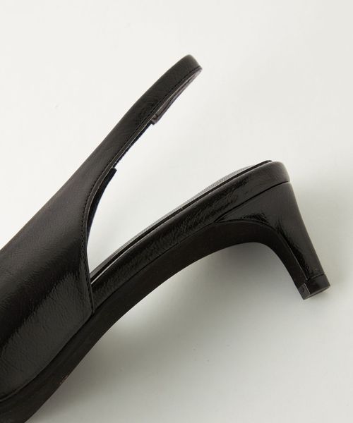ユナイテッドアローズ　ポインテッド オープントゥ ポインテッドトゥ ソフト パンプス BLACK （パンプス）｜UNITED