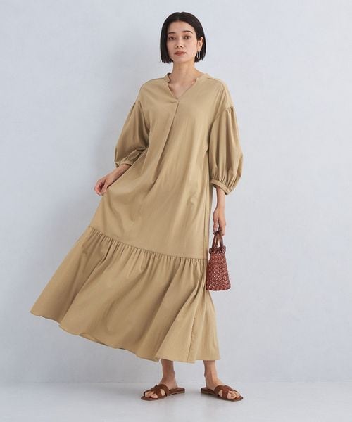 green label relaxing/［size SHORT/TALLあり］マーメイド スキッパー ワンピース/ワンピース