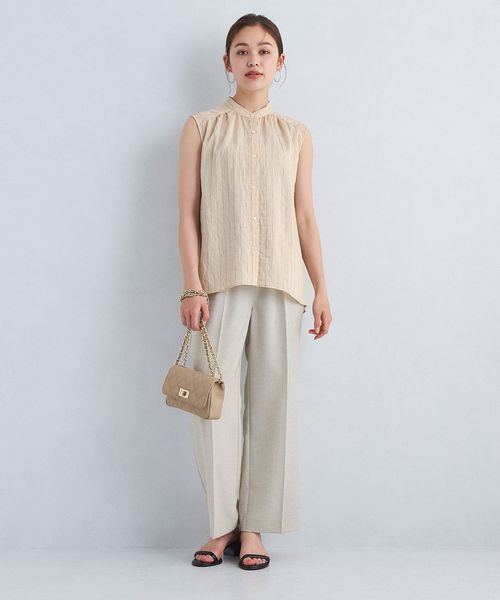 SACRA♡ストライプノースリーブブラウス ストライプノースリーブトップス（シャツ/ブラウス）｜coca
