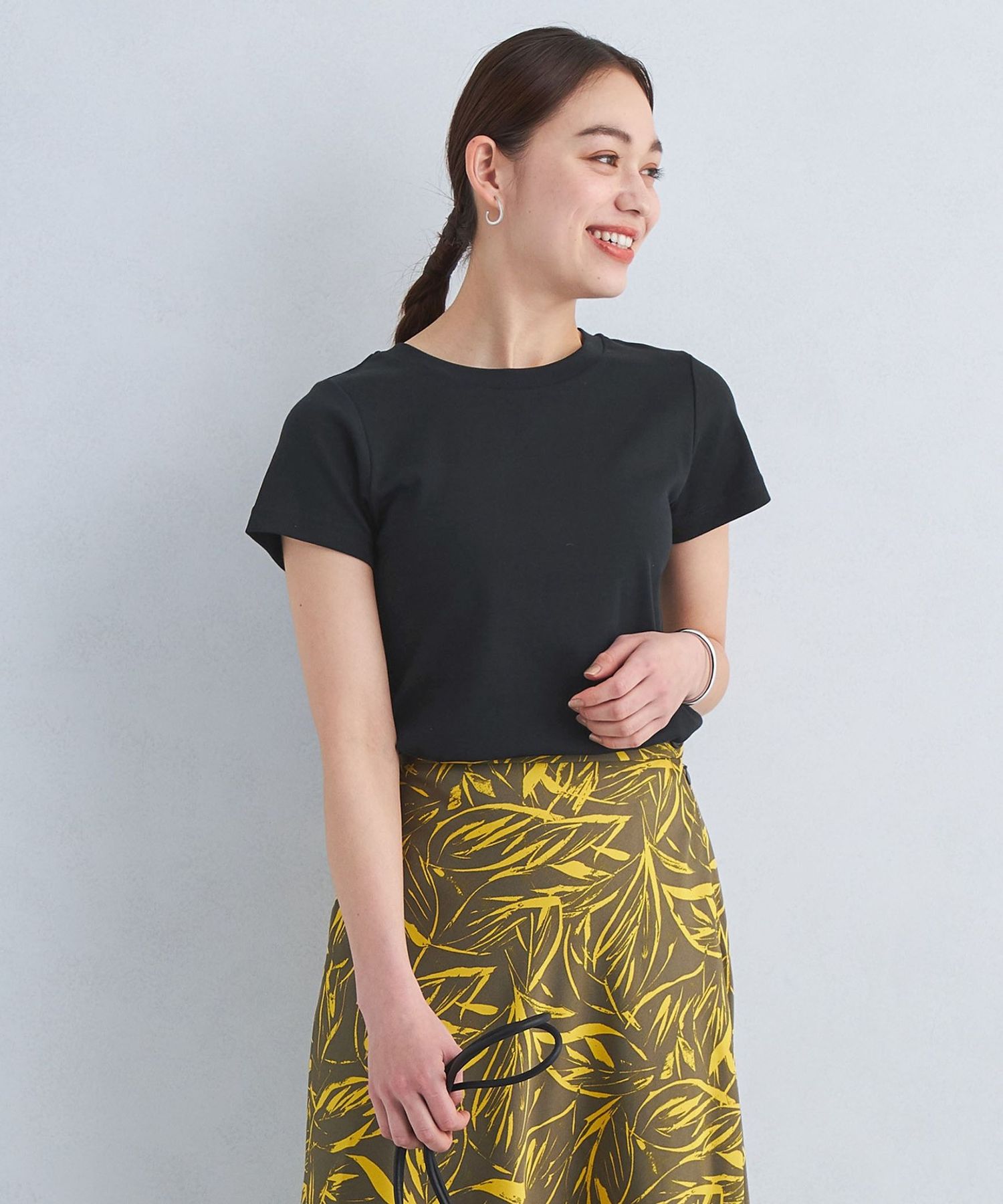 フライス ラウンドヘム Tシャツ 