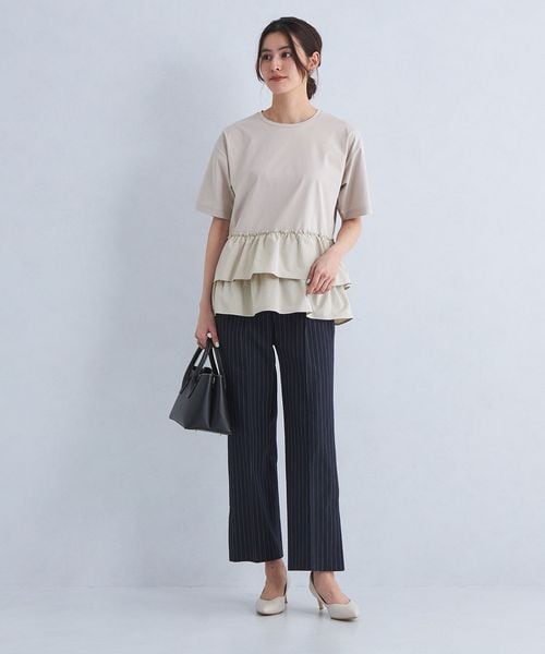 ユナイテッドアローズ　フリルTシャツ UNITED ARROWS tシャツ プリーツフリル コンビ カットソー