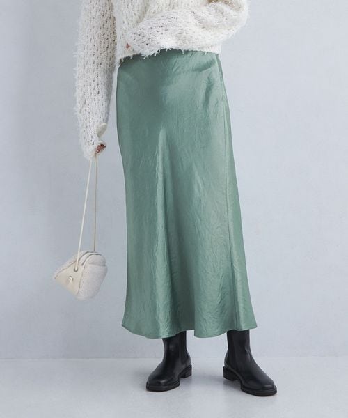 green label relaxing/サテン ナロー スカート/ミモレ / ロング