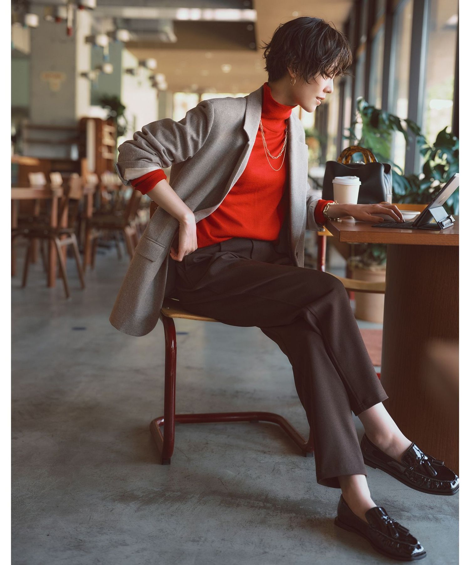 size SHORT/TALLあり］オルマイ アムンゼン テーパード パンツ 