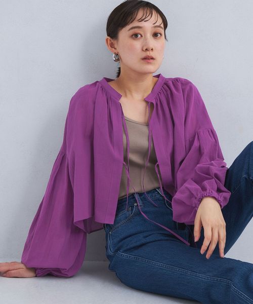 green label relaxing/2WAY クロップド ギャザー ブラウス/シャツ / ブラウス