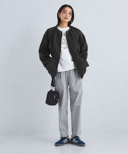 【あおさ様】green label relaxing ギャザーノーカラーブルゾン size SHORTあり］ギャザー ノーカラー ブルゾン ―撥水―