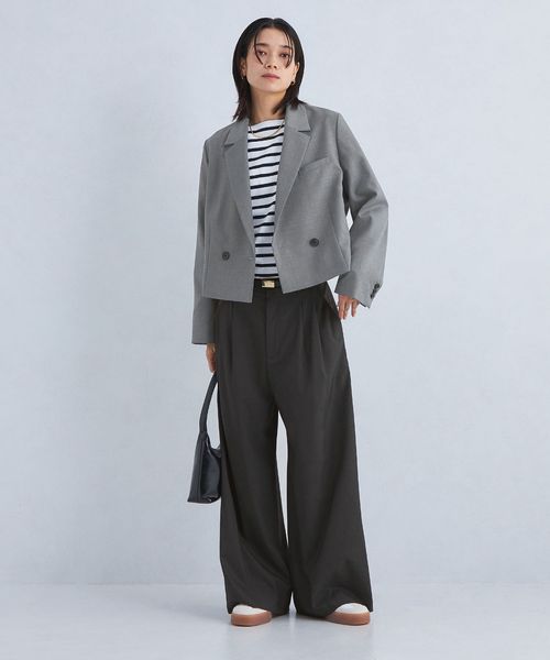 miiinさま【green label relaxing】ツイルクロップドJK ツイル クロップド ジャケット ―マシンウォッシャブル・防シワ―