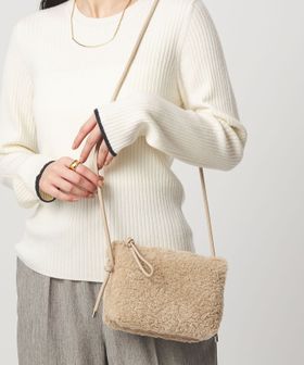 green label relaxing/ボア ジップ ミニショルダーバッグ / ポシェット/ショルダーバッグ